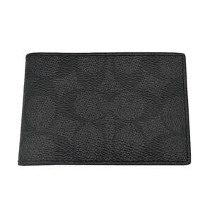 NWOT COACH Black Signature Coated Canvas Wallet Card Holder